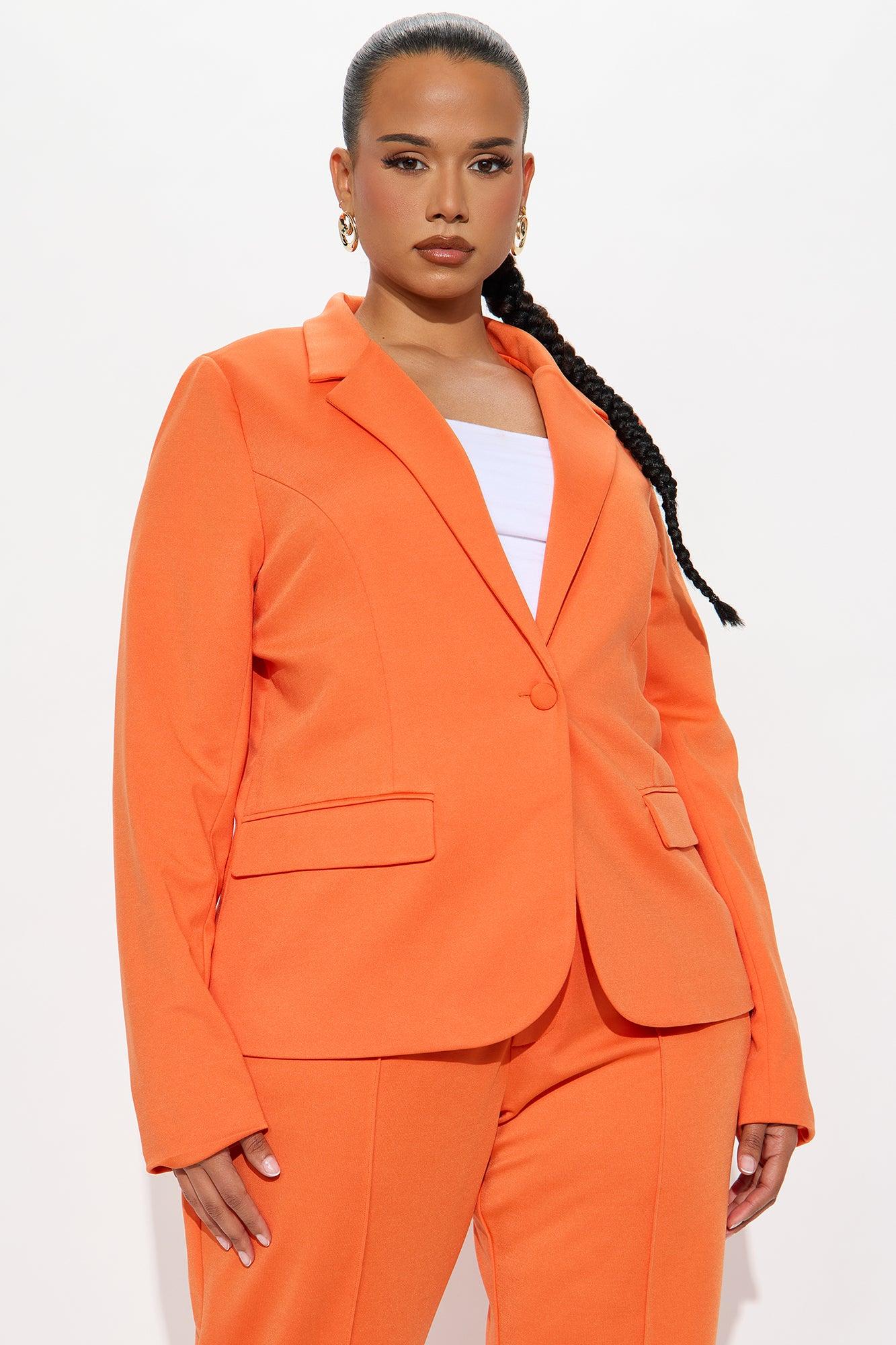 Business Per Usual Blazer Pant Set - Orange Female Product Image