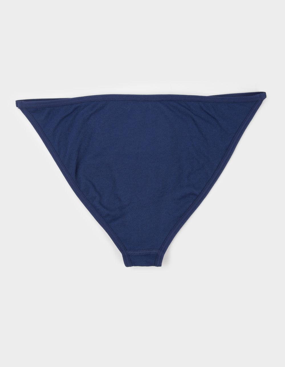 FULL TILT Seamless Rib Cheeky Panties - DK GREEN Product Image