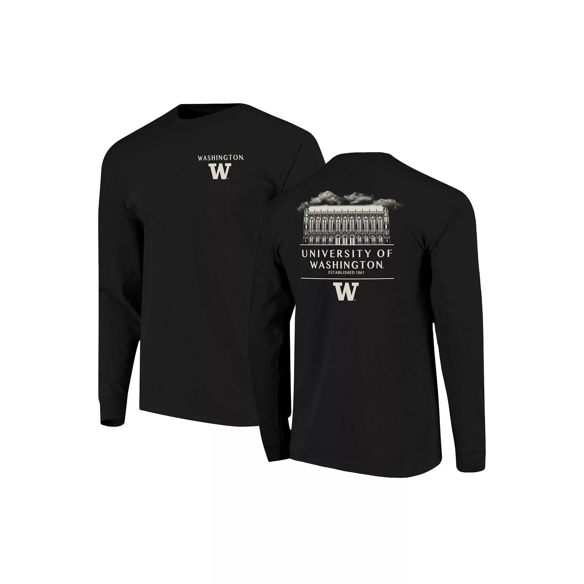 Men's Black Washington Huskies Comfort Colors Campus Nights Long Sleeve T-Shirt,  Product Image