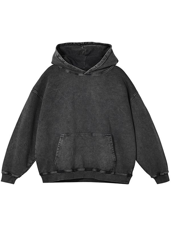 Men's Solid Oversized Long Sleeve Hoodie Product Image