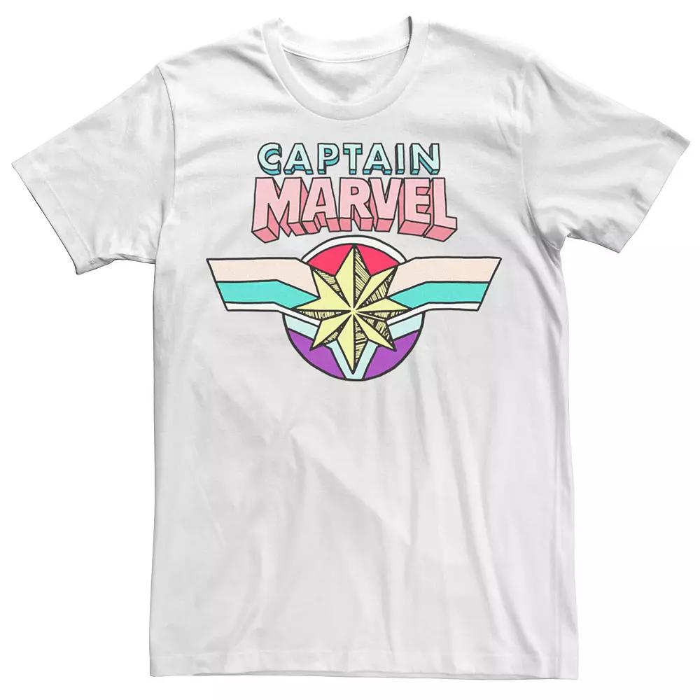 Men's Marvel Captain Marvel Cartoon Style Logo Tee,  Product Image