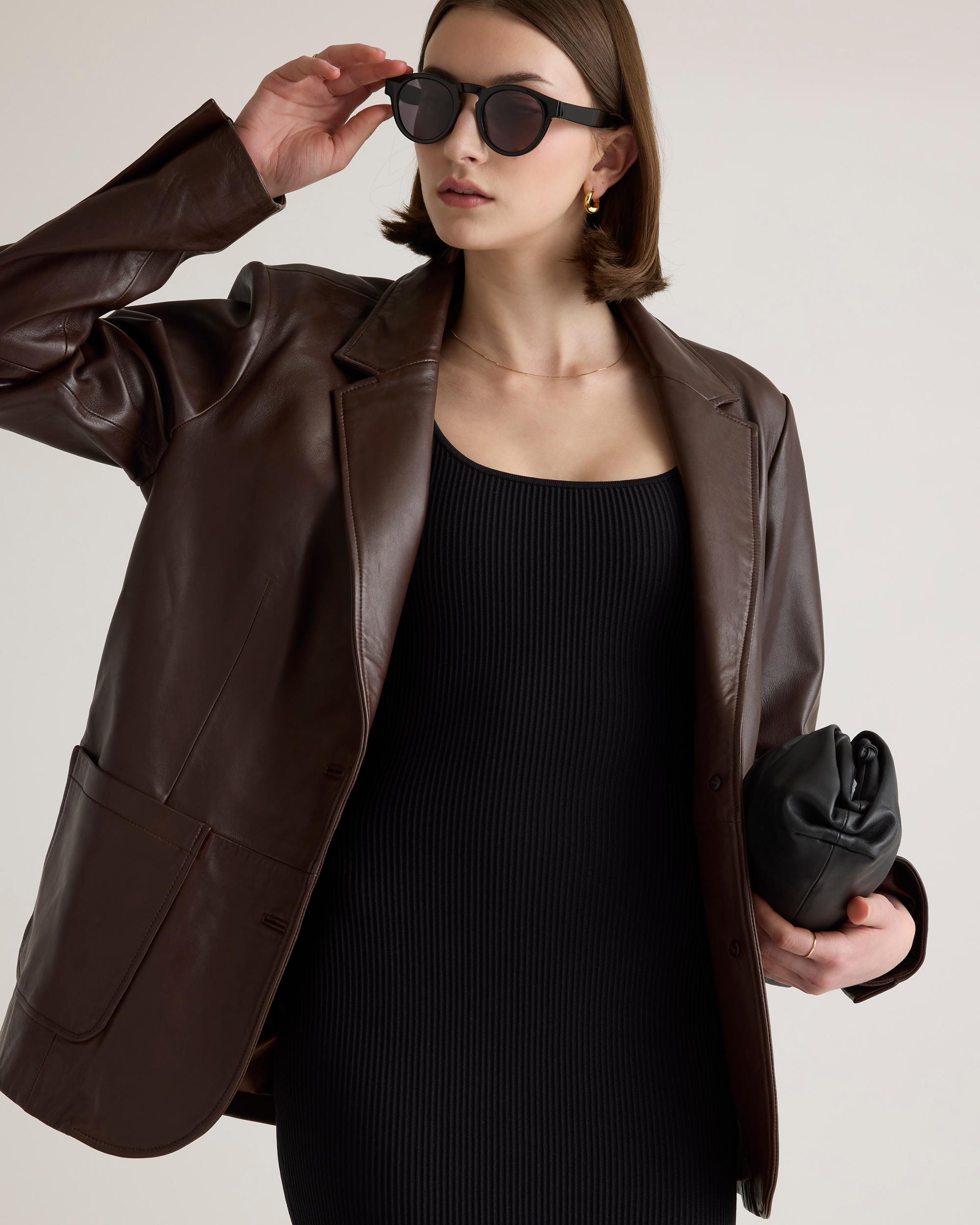 Quince | Women's Square Neck Ribbed Knit Mini Dress Recycled nylon/polyester/spandex Product Image