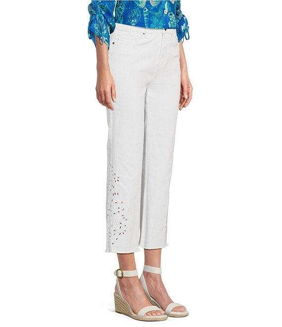 John Mark Embroidered Eyelet 5-Pocket Pants Product Image