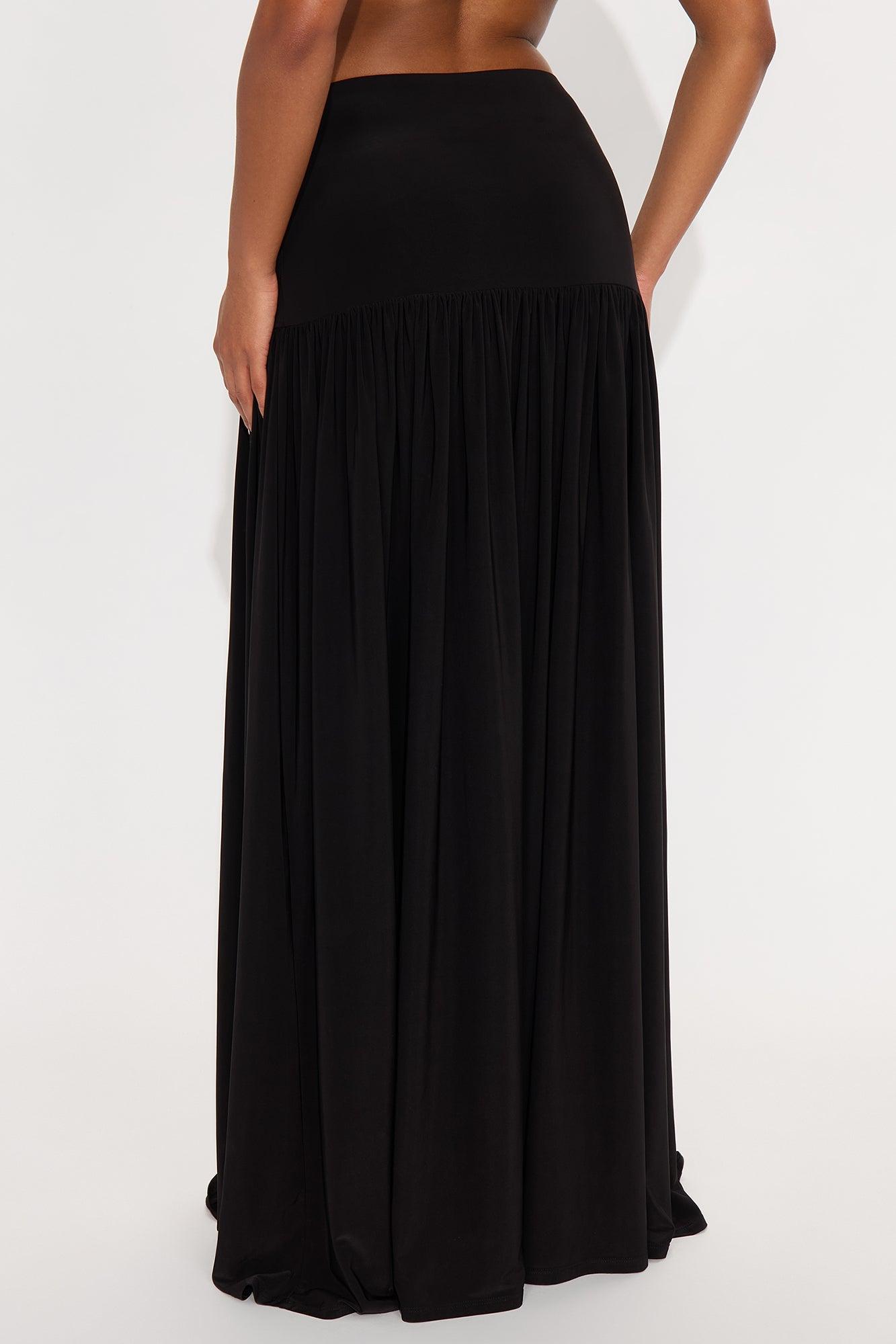 Marnie Tiered Drop Waist Maxi Skirt - Black Female Product Image