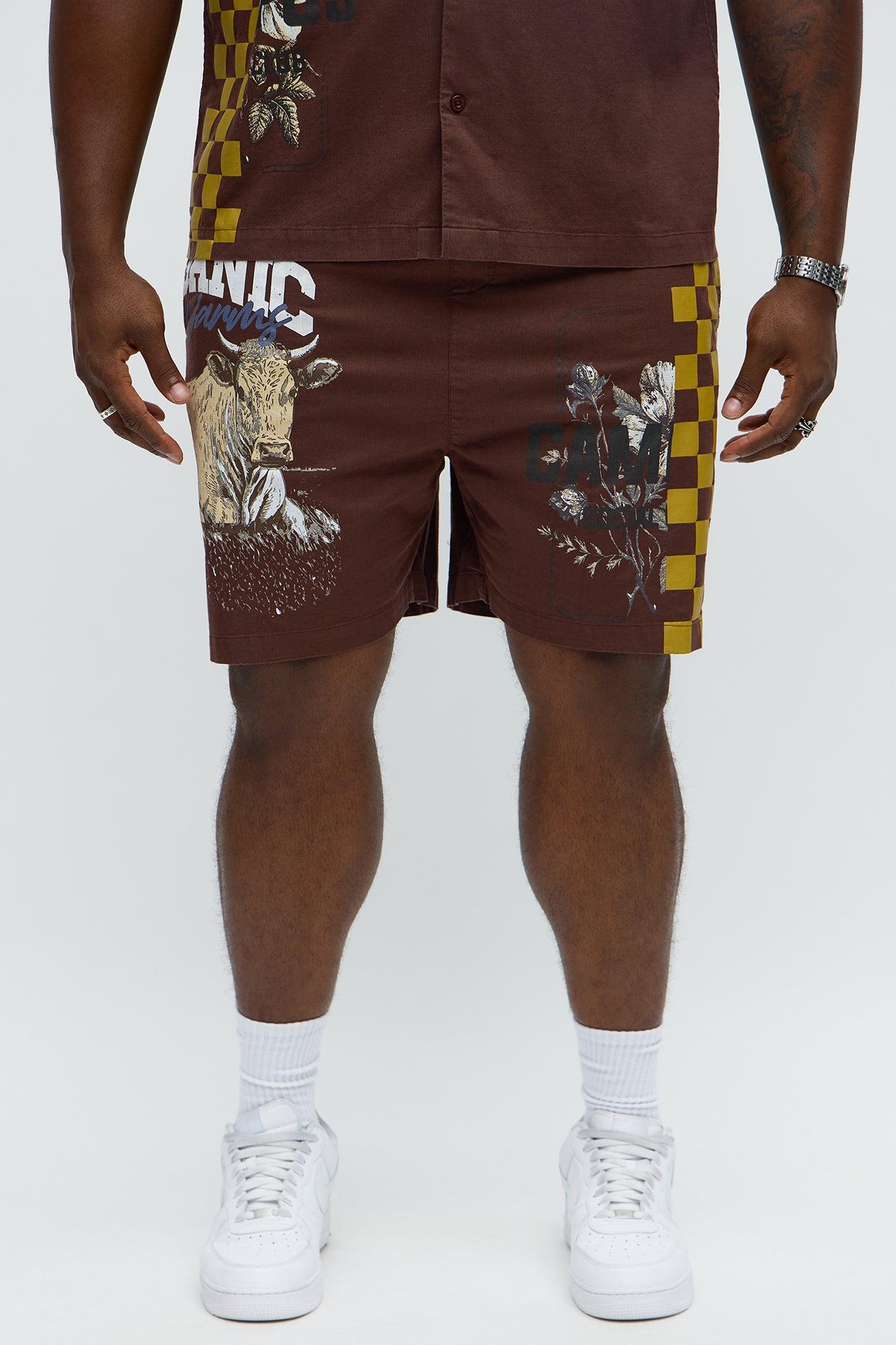 Groves Relaxed Drawstring Shorts - Dark Brown Male Product Image