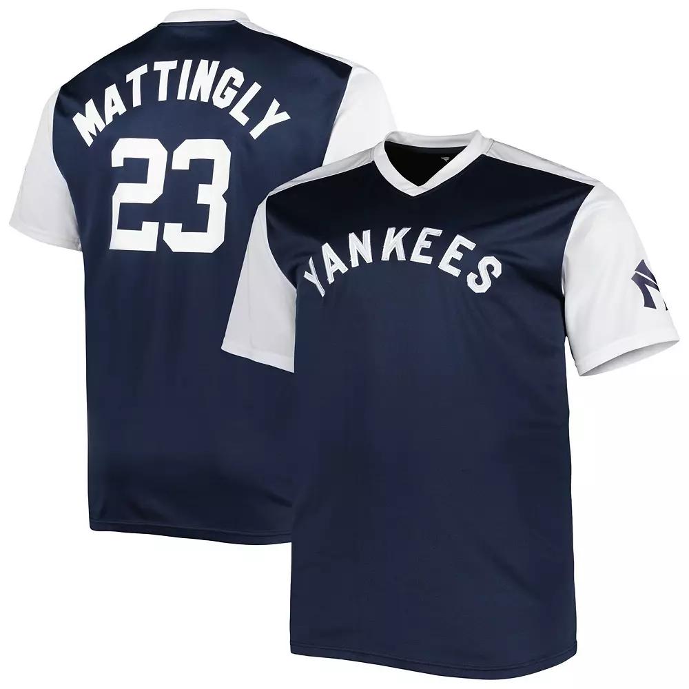 Men's Don Mattingly Navy/White New York Yankees Cooperstown Collection Replica Player Jersey, Size: 4XLT, Blue Product Image