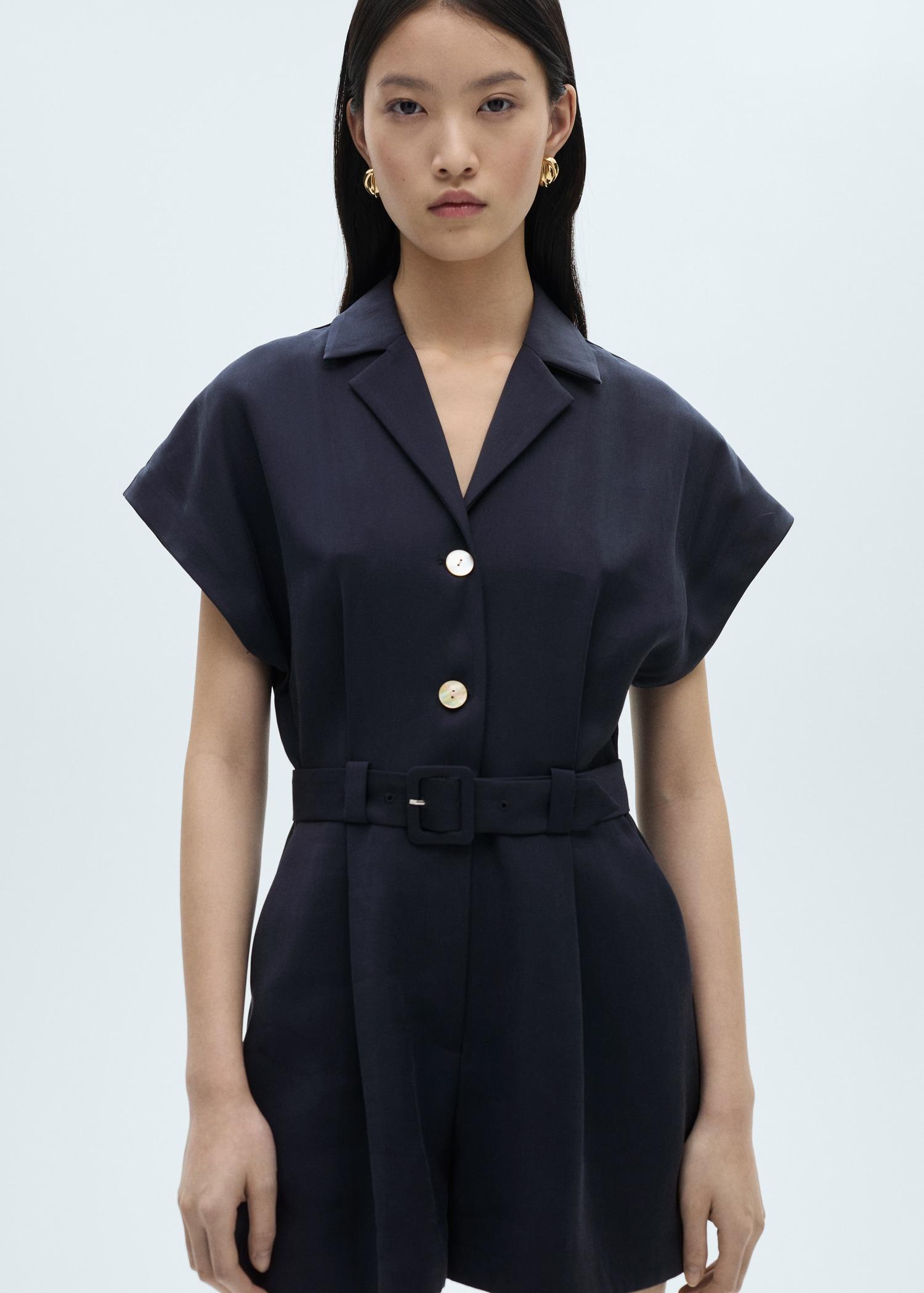 Belt short jumpsuit - Women | MANGO USA Product Image