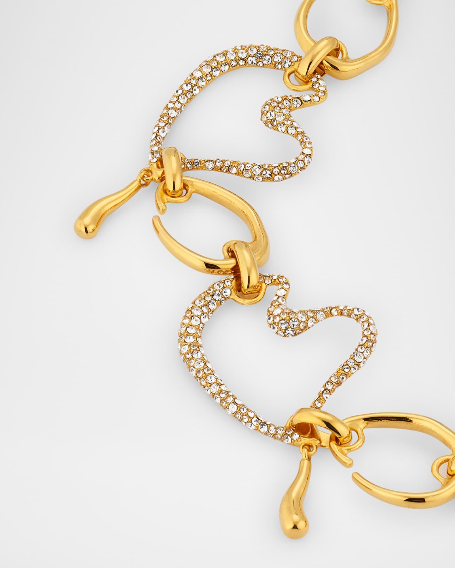 Wire O and Pave Heart Necklace Product Image