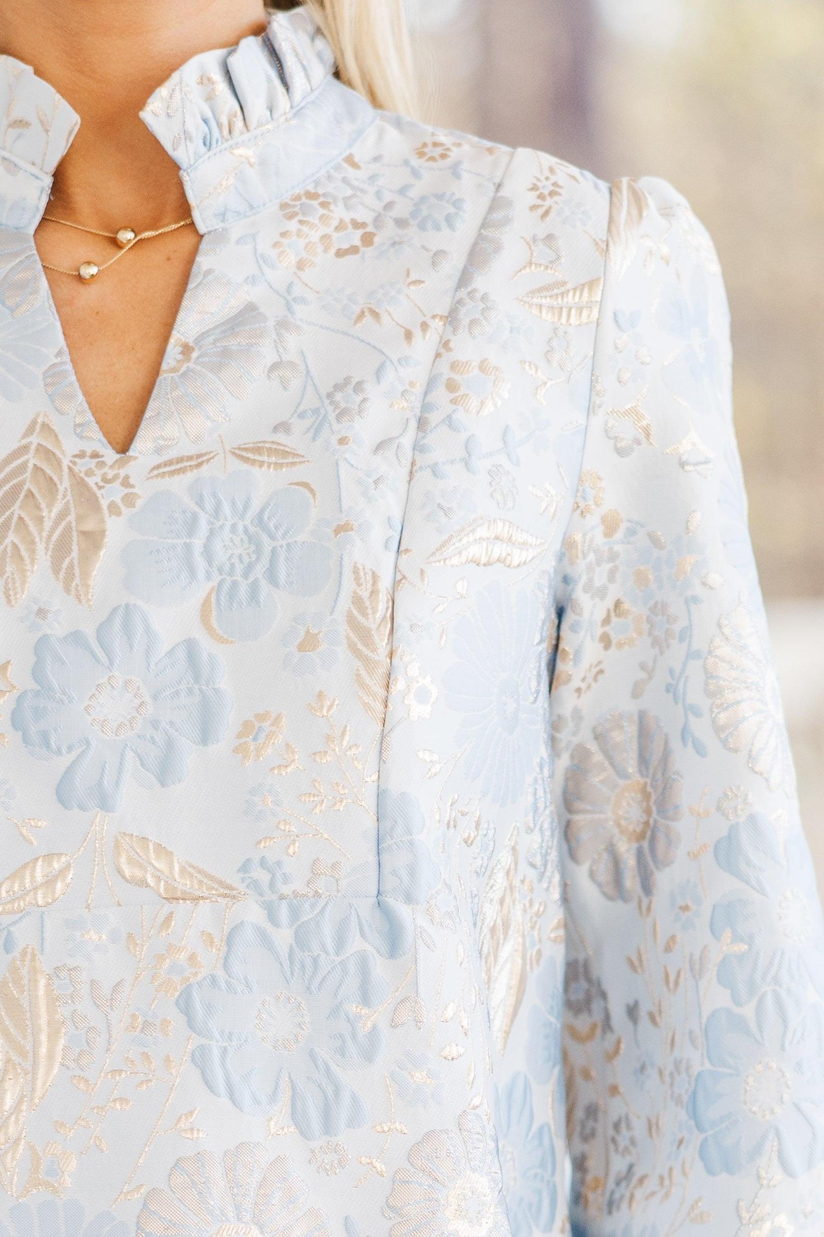 Always On My Mind Light Blue Floral Dress Female Product Image