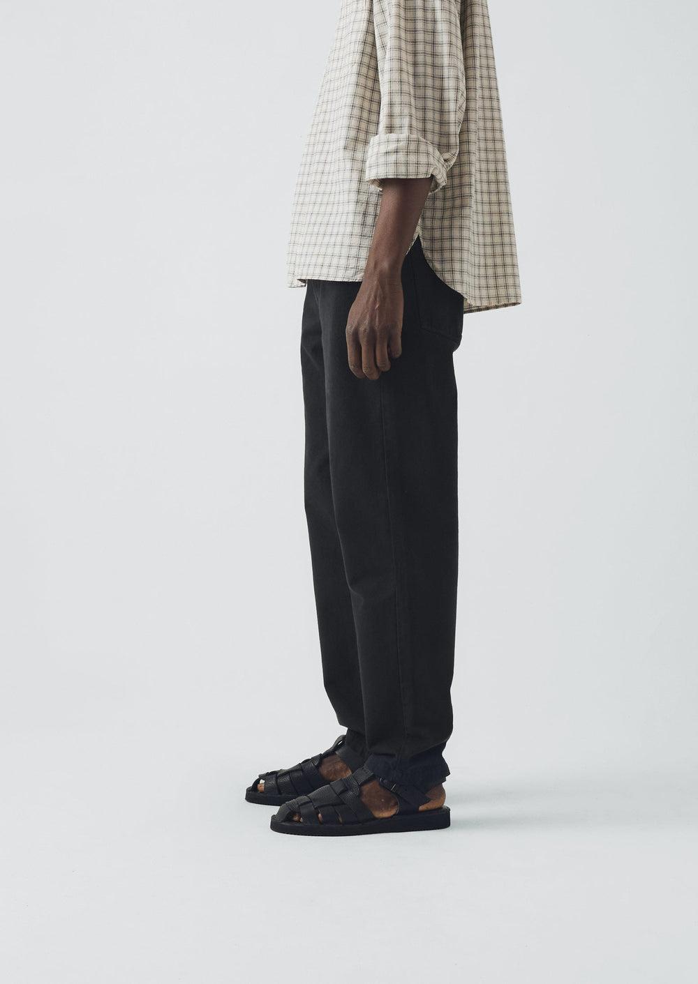 Norv Garment Dyed Tapered Trousers | Charcoal Product Image