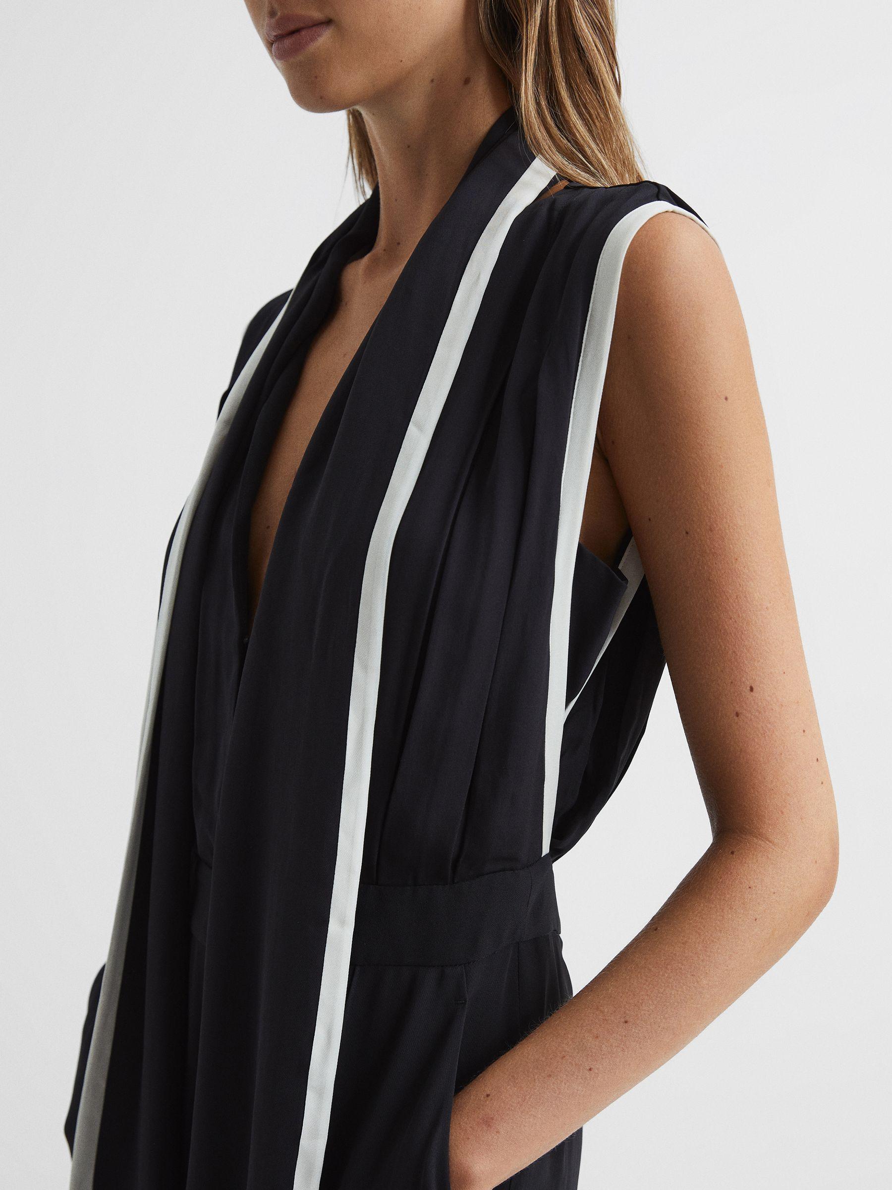 Petite Removable Tie Neck Jumpsuit in Black Product Image