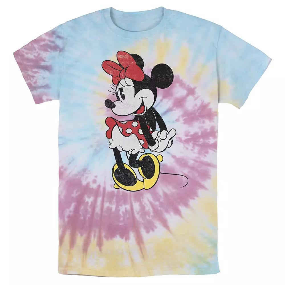 Men's Disney Mickey And Friends Minnie Mouse Sweet Portrait Wash Tee, Size: Small, Blue Pink Light Yellow Product Image