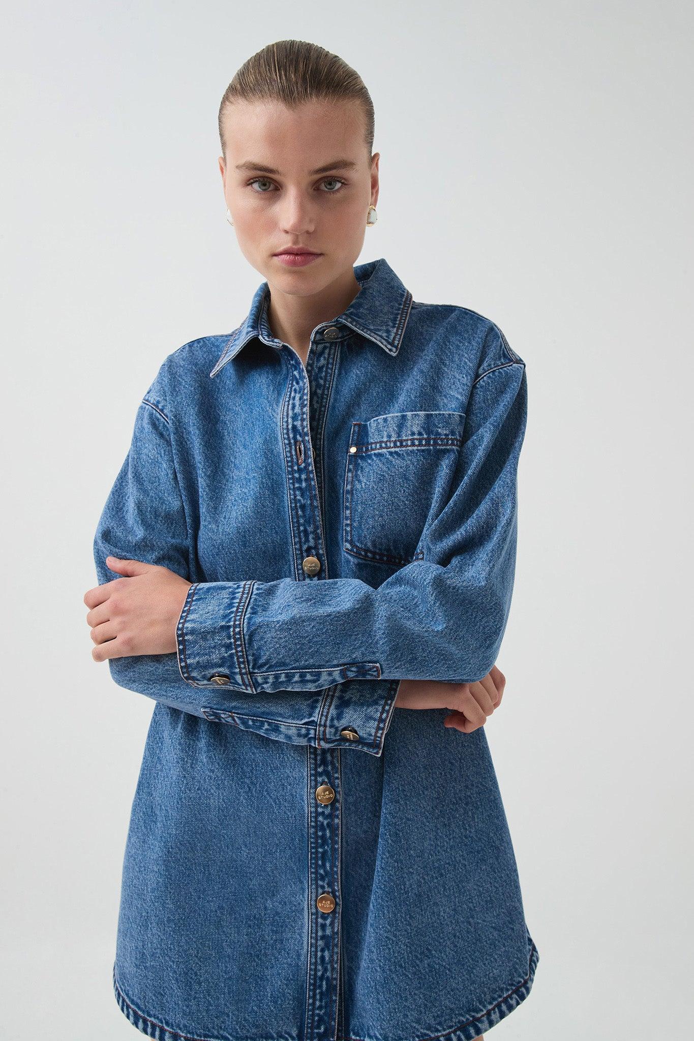 Blues Denim Shirt Dress Product Image