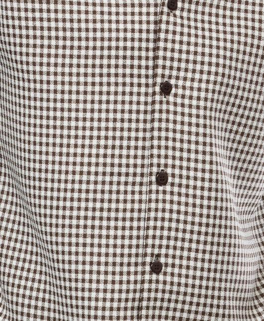 Brown Mini-Checkered 2 Piece Long Sleeve Walking Suit Set Product Image