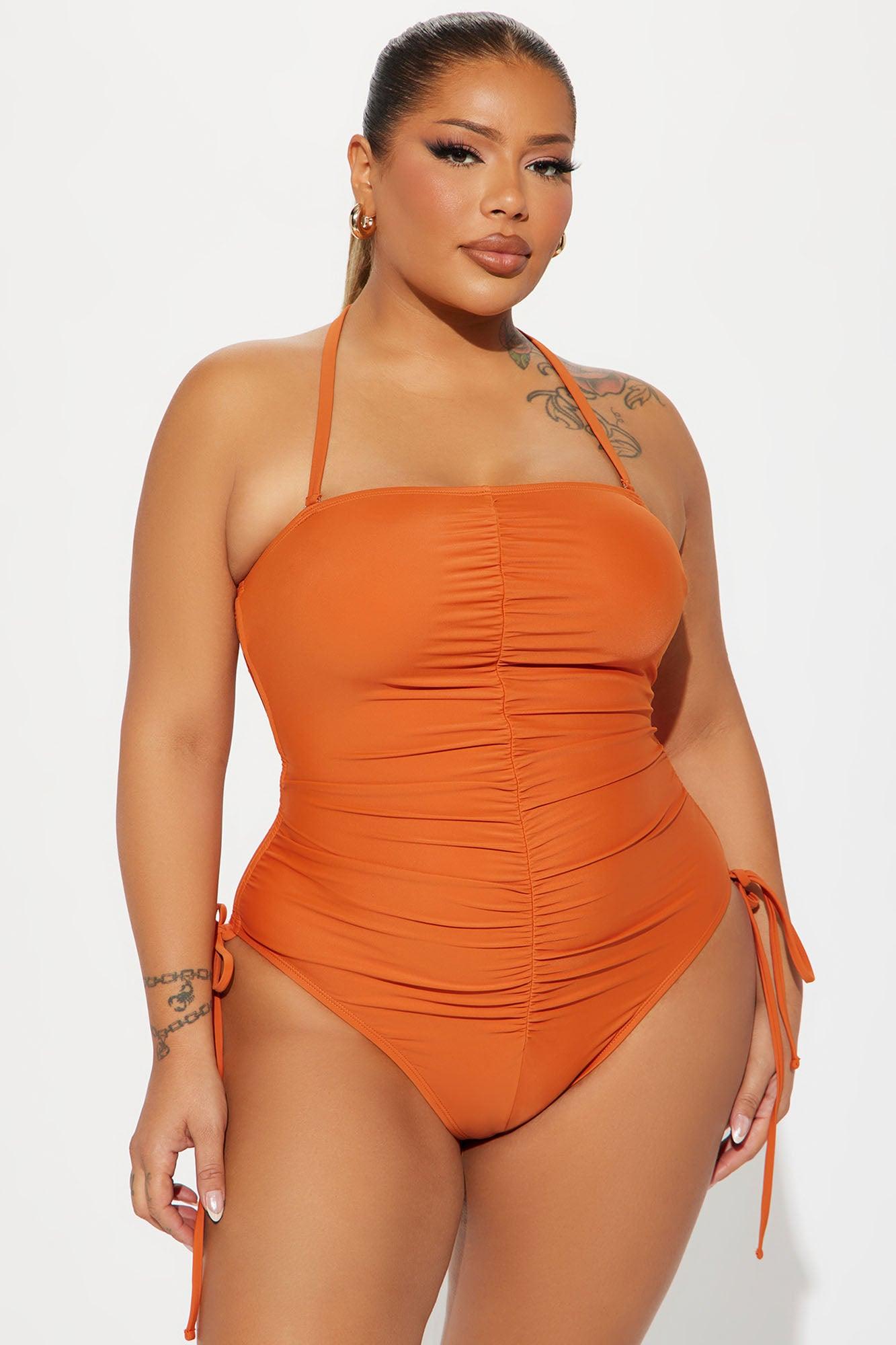 Eloise Ruched 1 Piece Swimsuit - Rust Product Image