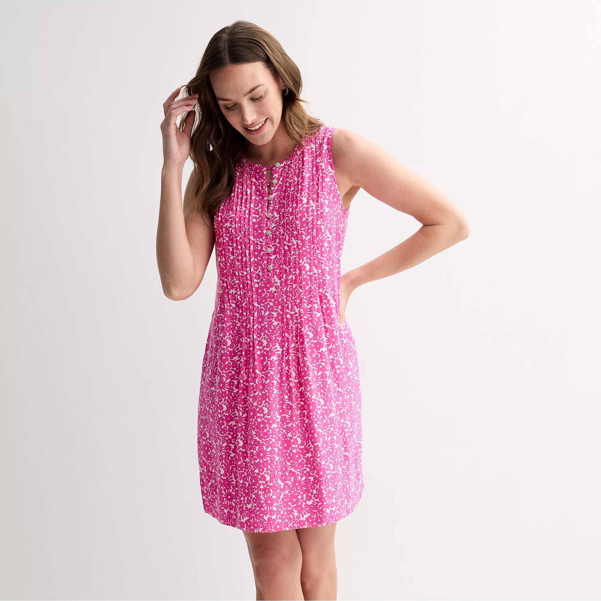 Petite Sonoma Goods For Life Sleeveless Pintuck Dress, Womens Product Image