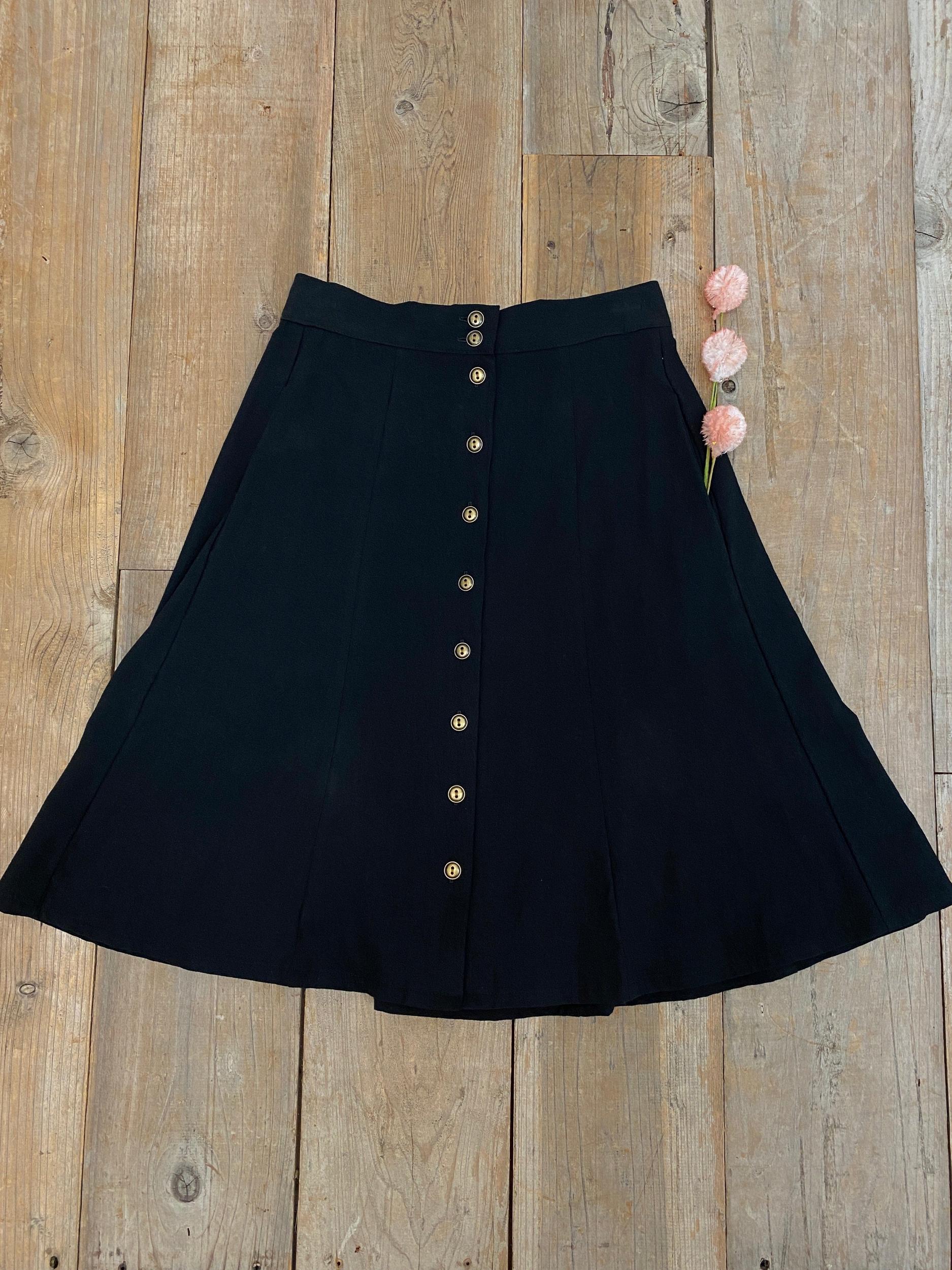 Bae Skirt in Black Linen Product Image