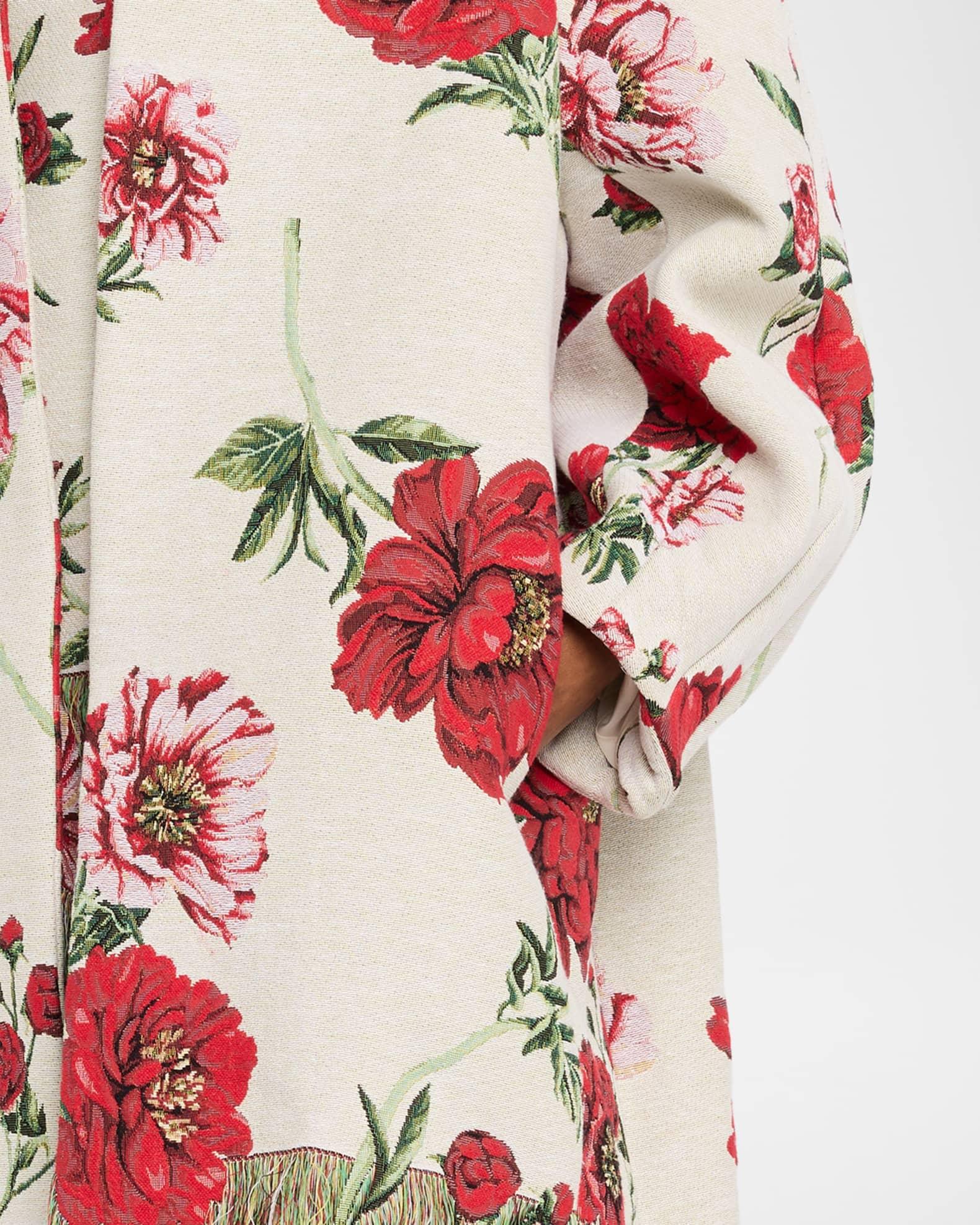 Oversized Peony Jacquard Coat Product Image