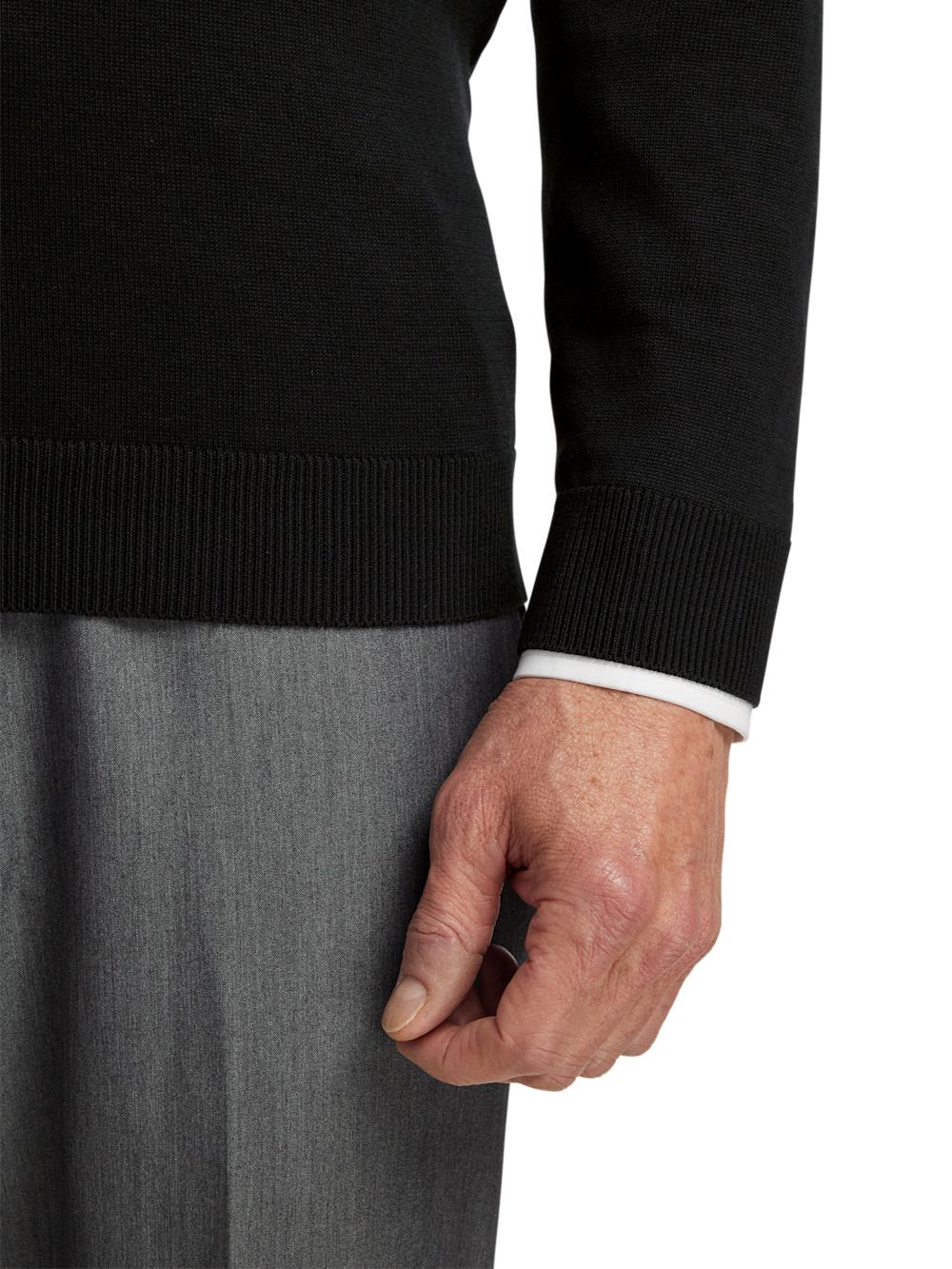 Supima Cotton V-neck Sweater - Black Product Image