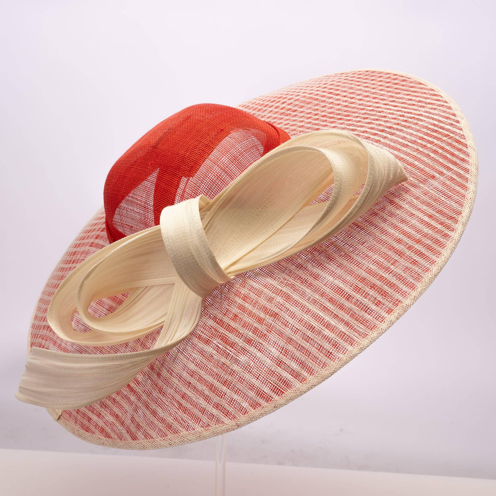 Dual Color Sinamay Base With Jinsin Buntal Bow Product Image