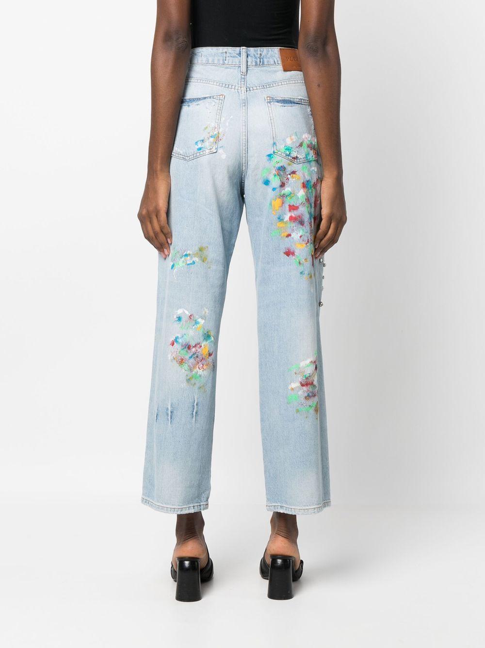  cropped rhinestone-embellished jeans Product Image