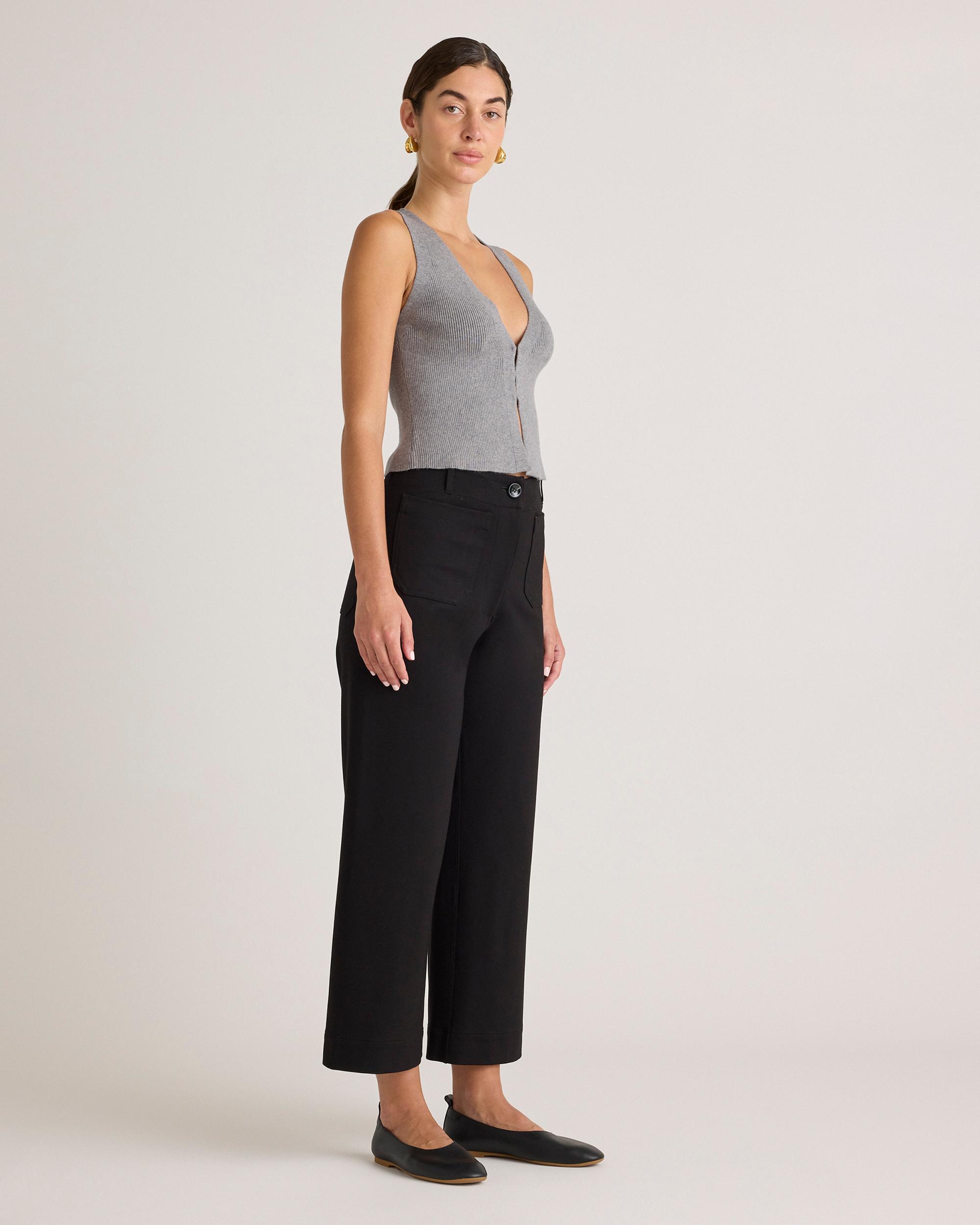 Quince | Women's Ultra-Stretch Ponte Cropped Wide Leg Pants Rayon Product Image