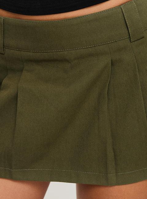 Leon Cargo Mini Skirt Olive Product Image