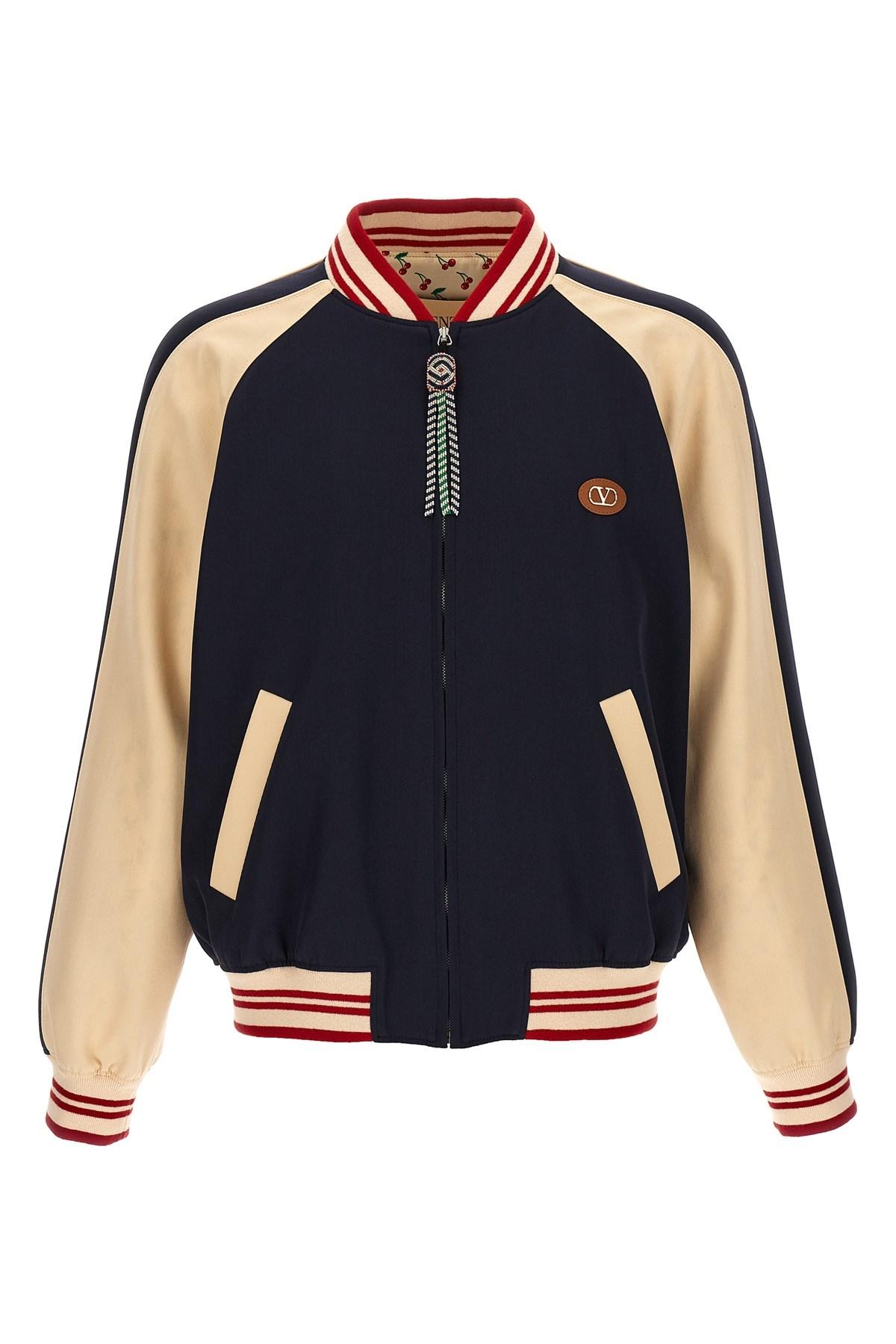 VALENTINO La Chat De La Maison Wool Bomber Jacket In Black Product Image