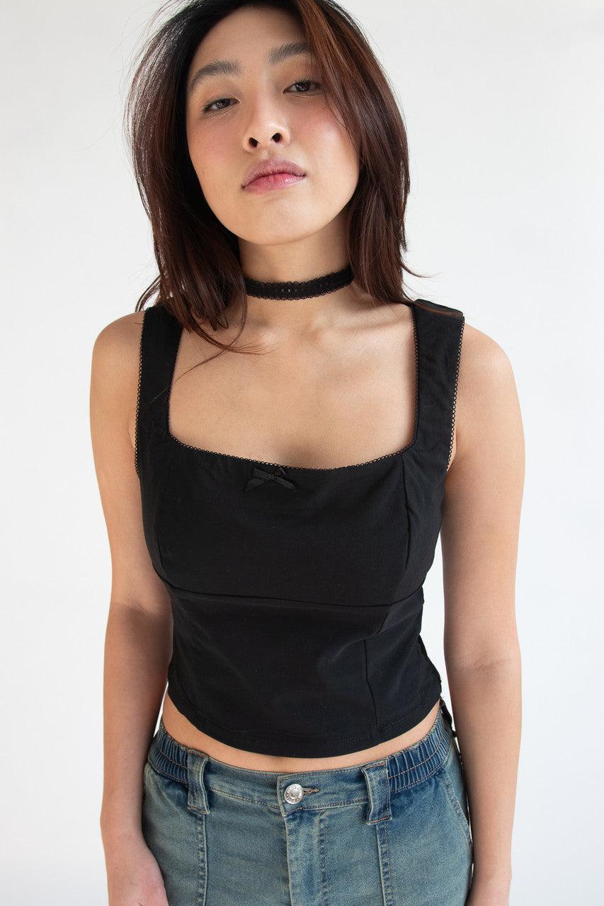 Square Neck Bow Tank Top Product Image