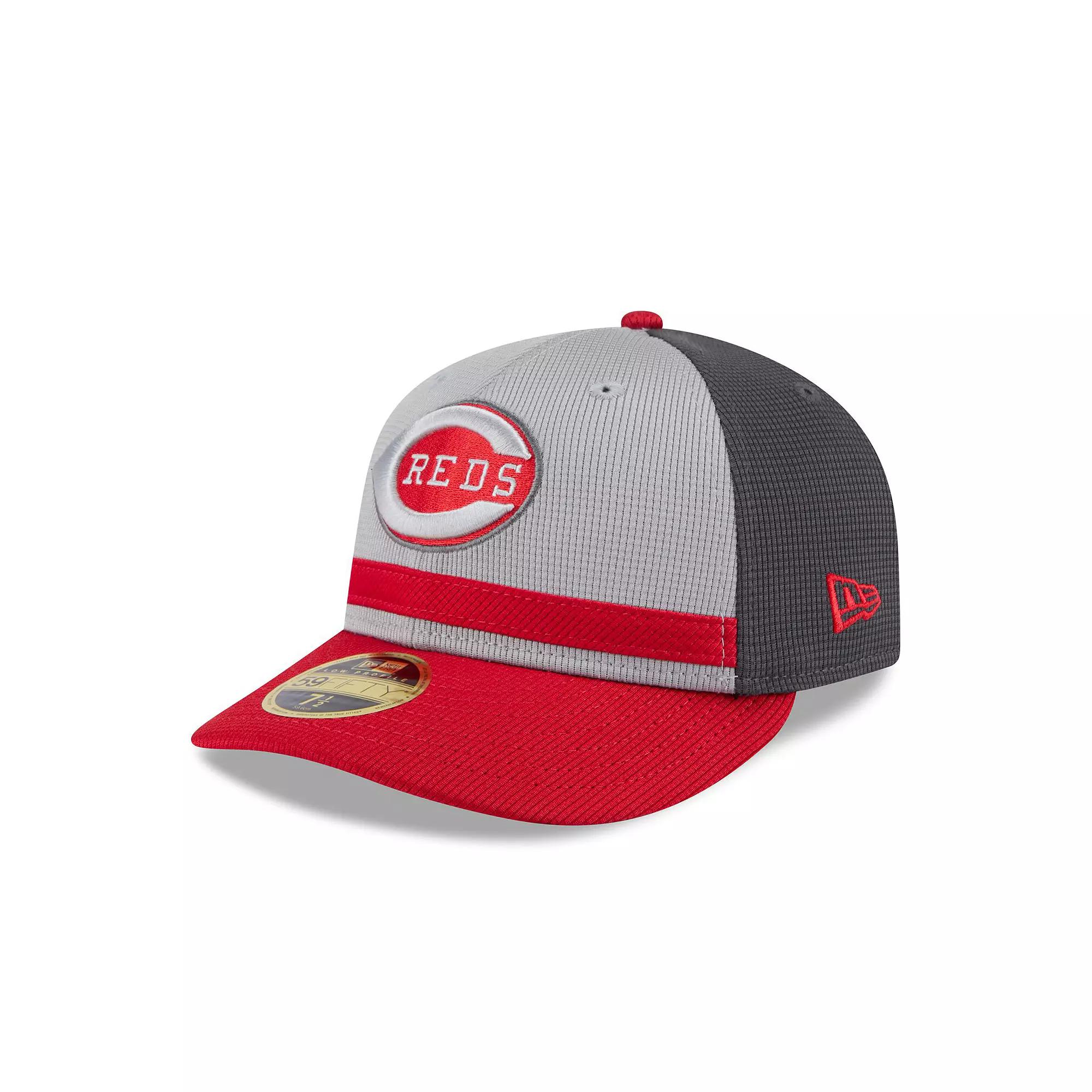 Men's New Era  Gray/Red Cincinnati Reds 2025 Batting Practice Low Profile 59FIFTY Fitted Hat, Size: 7 1/4, Red Grey Product Image