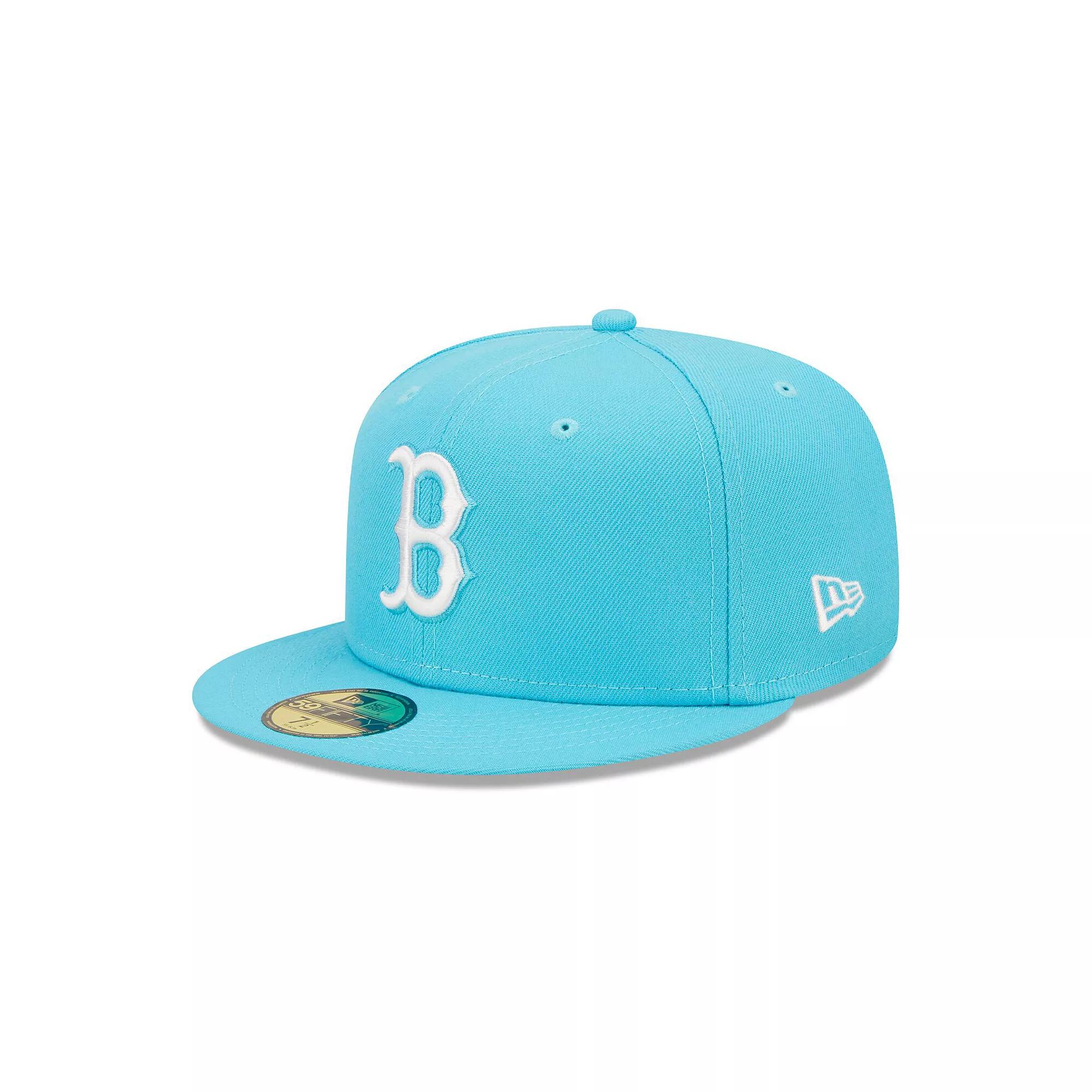 Men's New Era Blue Boston Red Sox Vice Highlighter Logo 59FIFTY Fitted Hat, Size: 7 3/4 Product Image