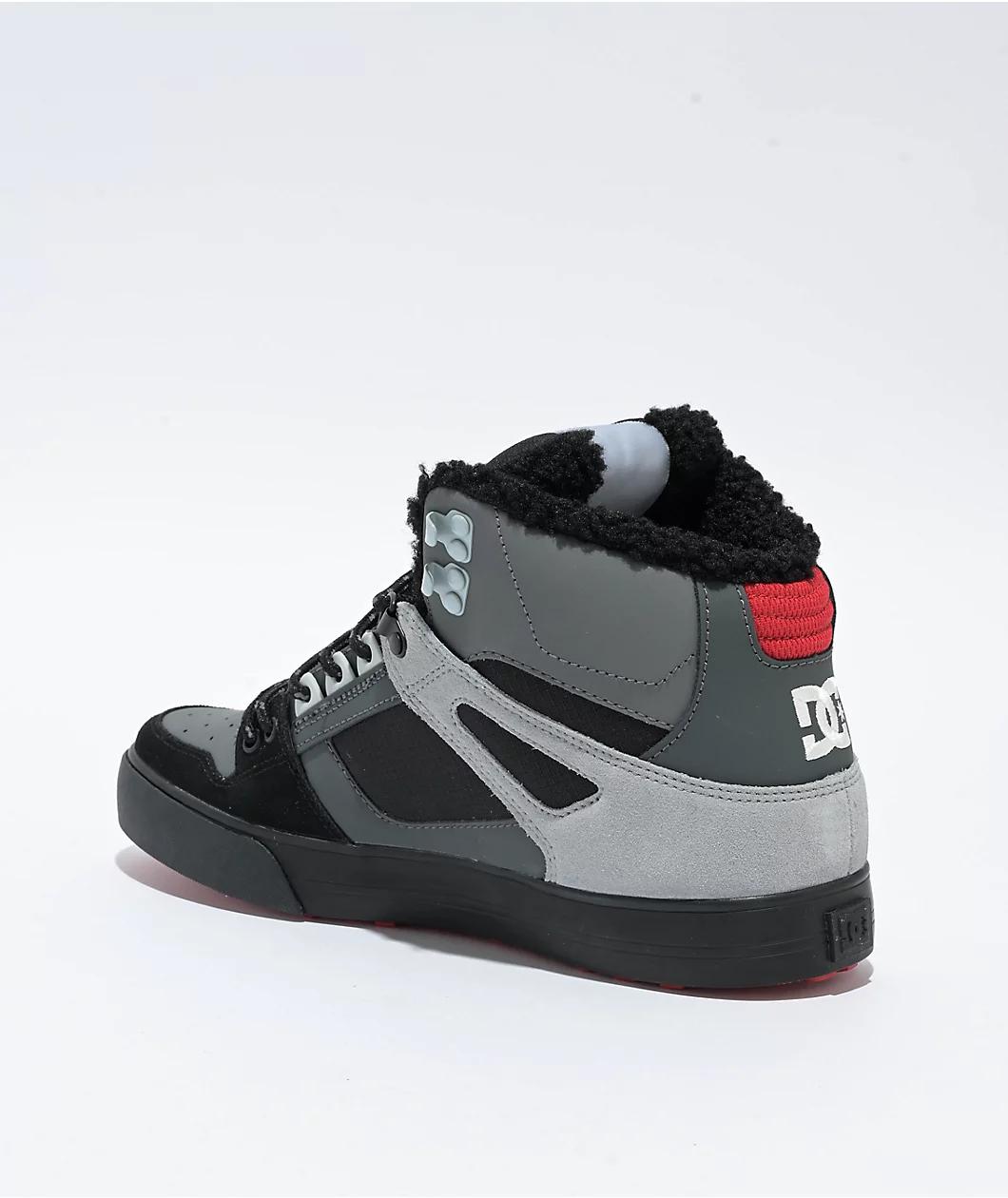 DC Pure Wc Wnt Black, Red, & Grey High Top Shoes Product Image