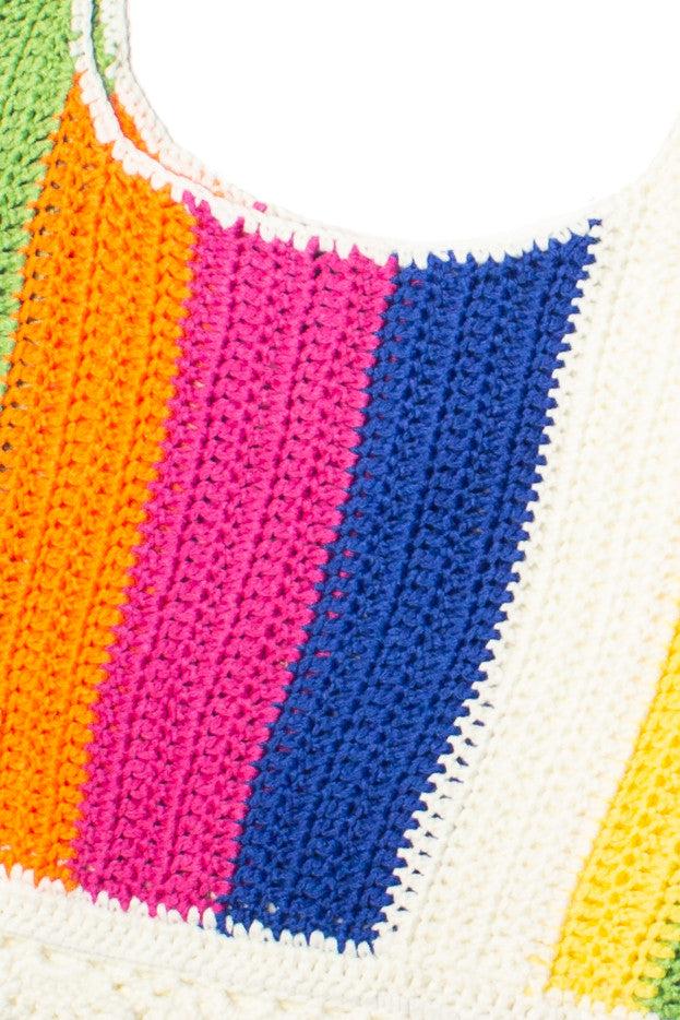 Orchid Stripe Crochet Tank Product Image