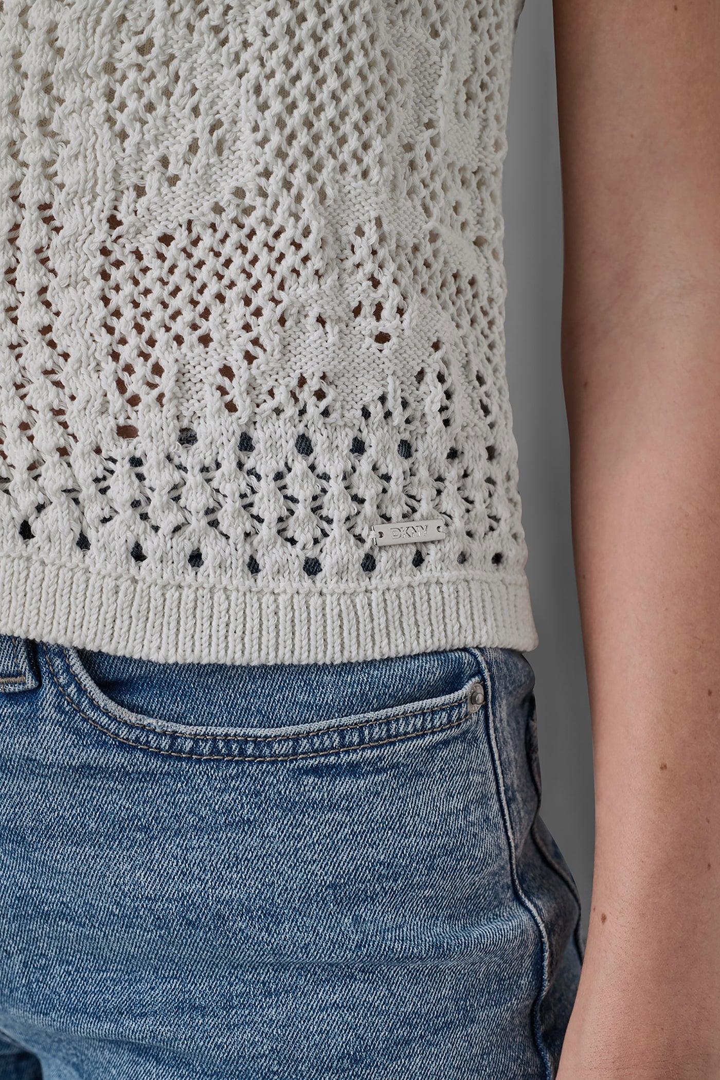 LACE STITCH BUTTON FRONT CARDIGAN Product Image