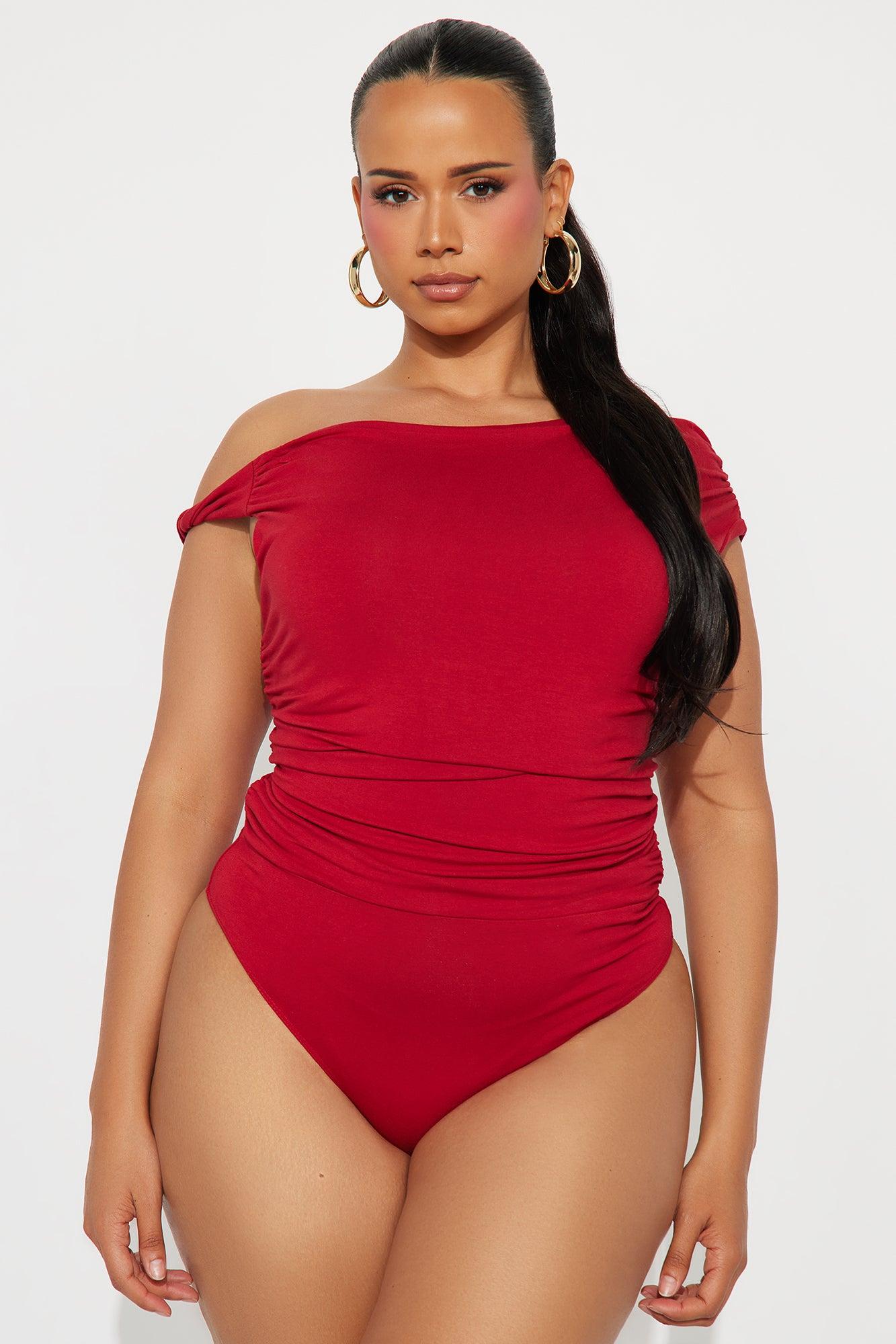 Kylie Off Shoulder Bodysuit - Red Female Product Image