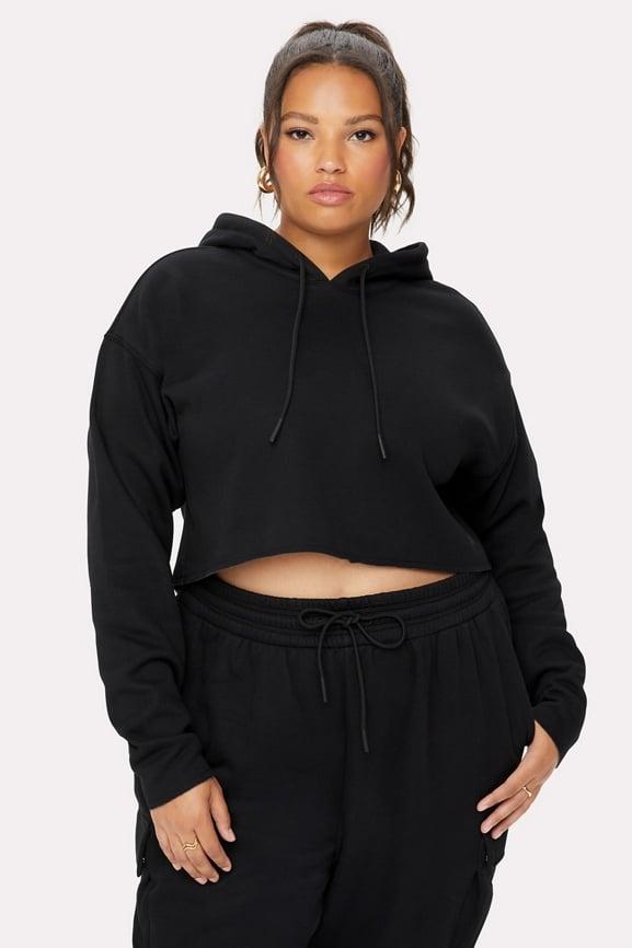 Cozy Fleece Everyday Cropped Hoodie Product Image