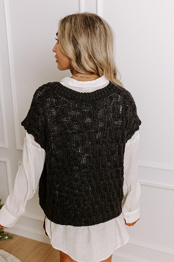 Block Party Chic Knit Top in Black Product Image