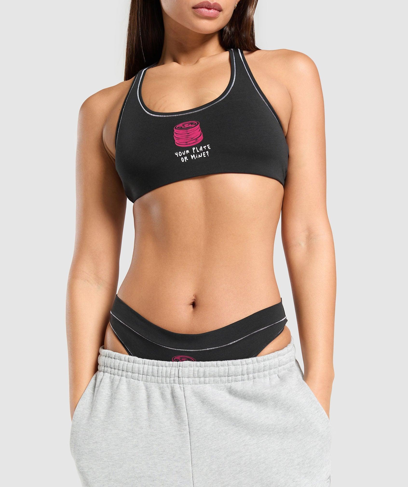 Gymshark Your Plate or Mine Bralette - Black Female Product Image