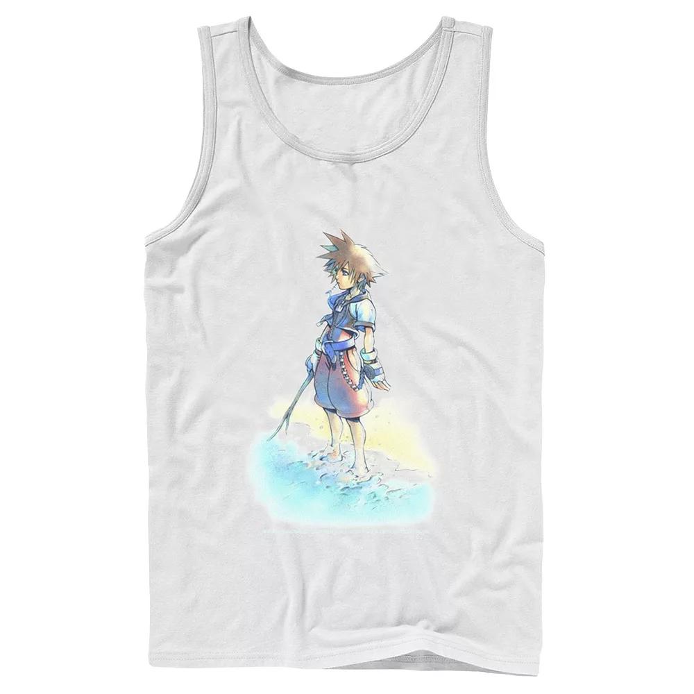 Men's Disney Kingdom Hearts Sora Beach Sketch Tank Top, Size: Large, White Product Image