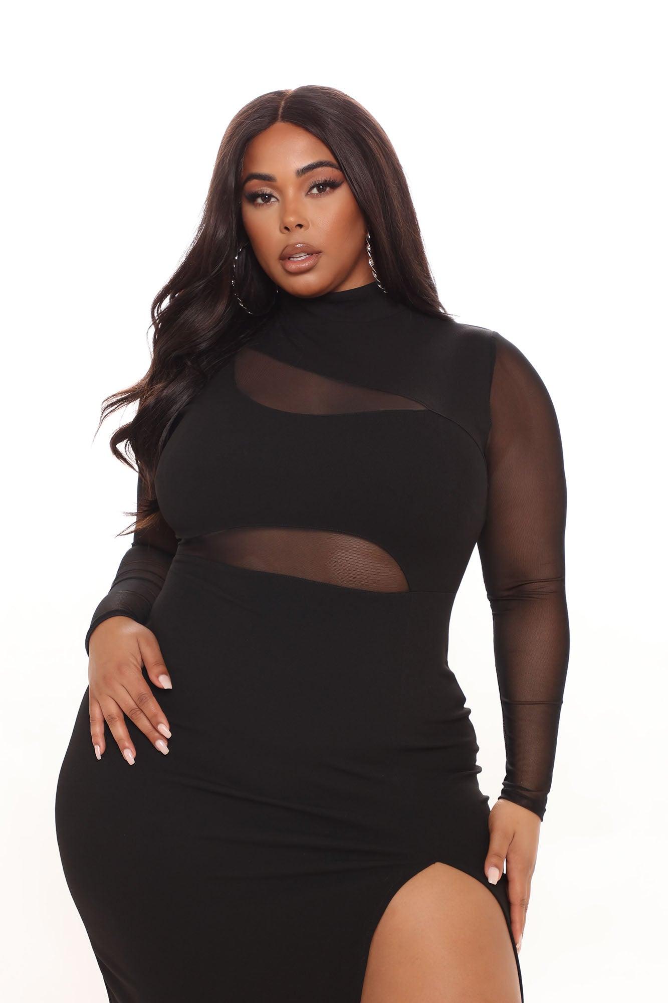 Fallen Angel Mesh Midi Dress - Black Product Image