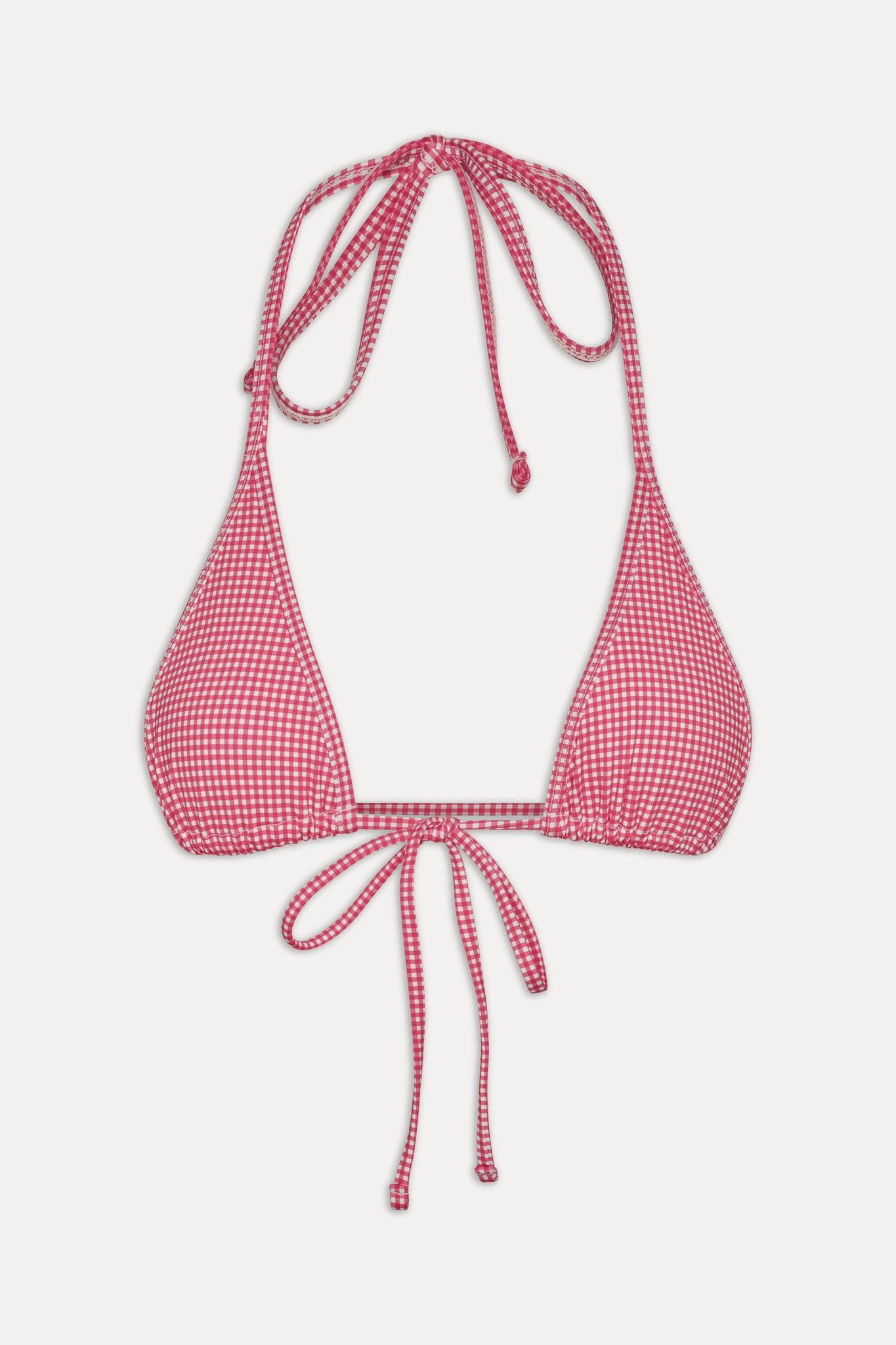 Paradise Halter Bikini Top - Ladybug Gingham Product Image