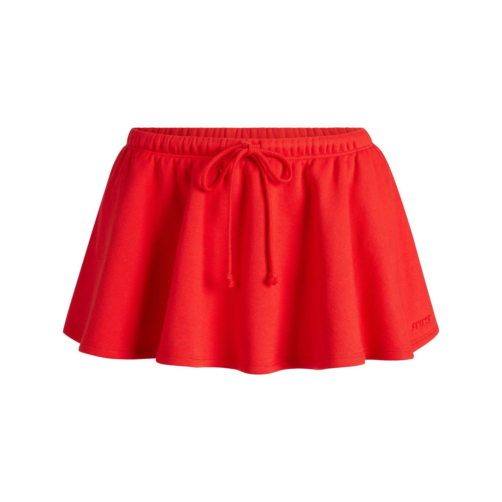COTTON FLEECE MICRO SKIRT | RUBY Product Image