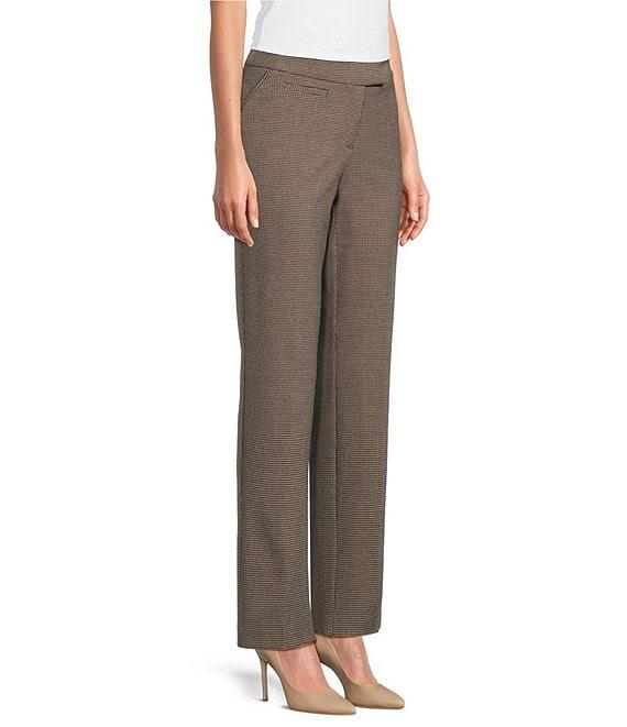 Investments Petite Size 5TH AVE Fit Houndstooth Straight Leg Pants Product Image