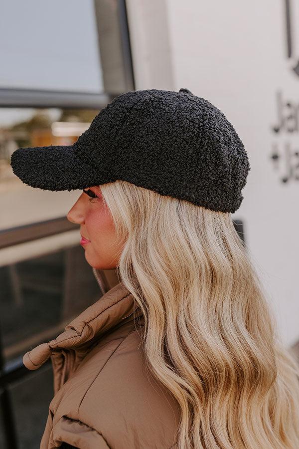Easy To Style Sherpa Baseball Cap in Black Product Image