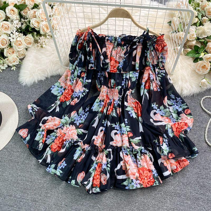 Off Shoulder Floral Print Playsuit Product Image