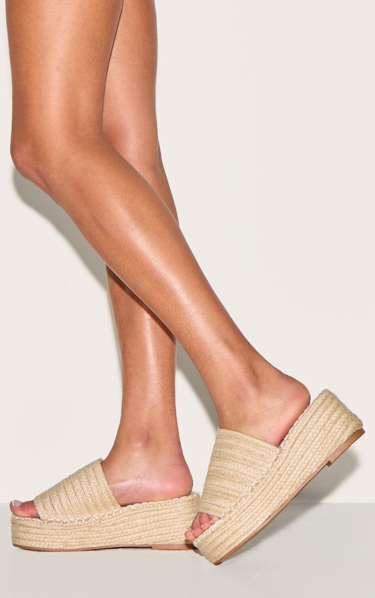 Natural Espadrille Mule Flatform Sandal Product Image