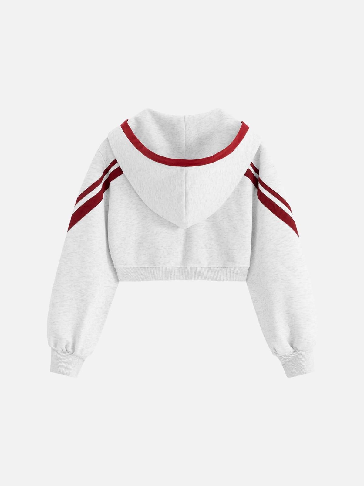 Aelfric Eden Cropped Contrast Stripe Zip Up Hoodie Female Product Image