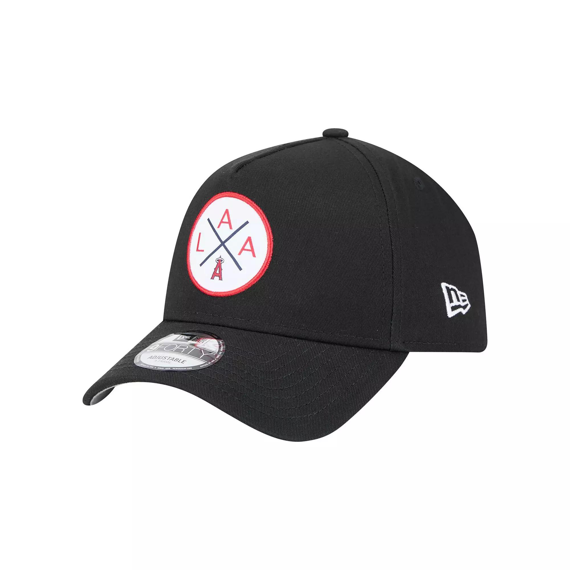 Men's New Era Black Los Angeles Angels 9FORTY A-Frame Adjustable Hat Product Image
