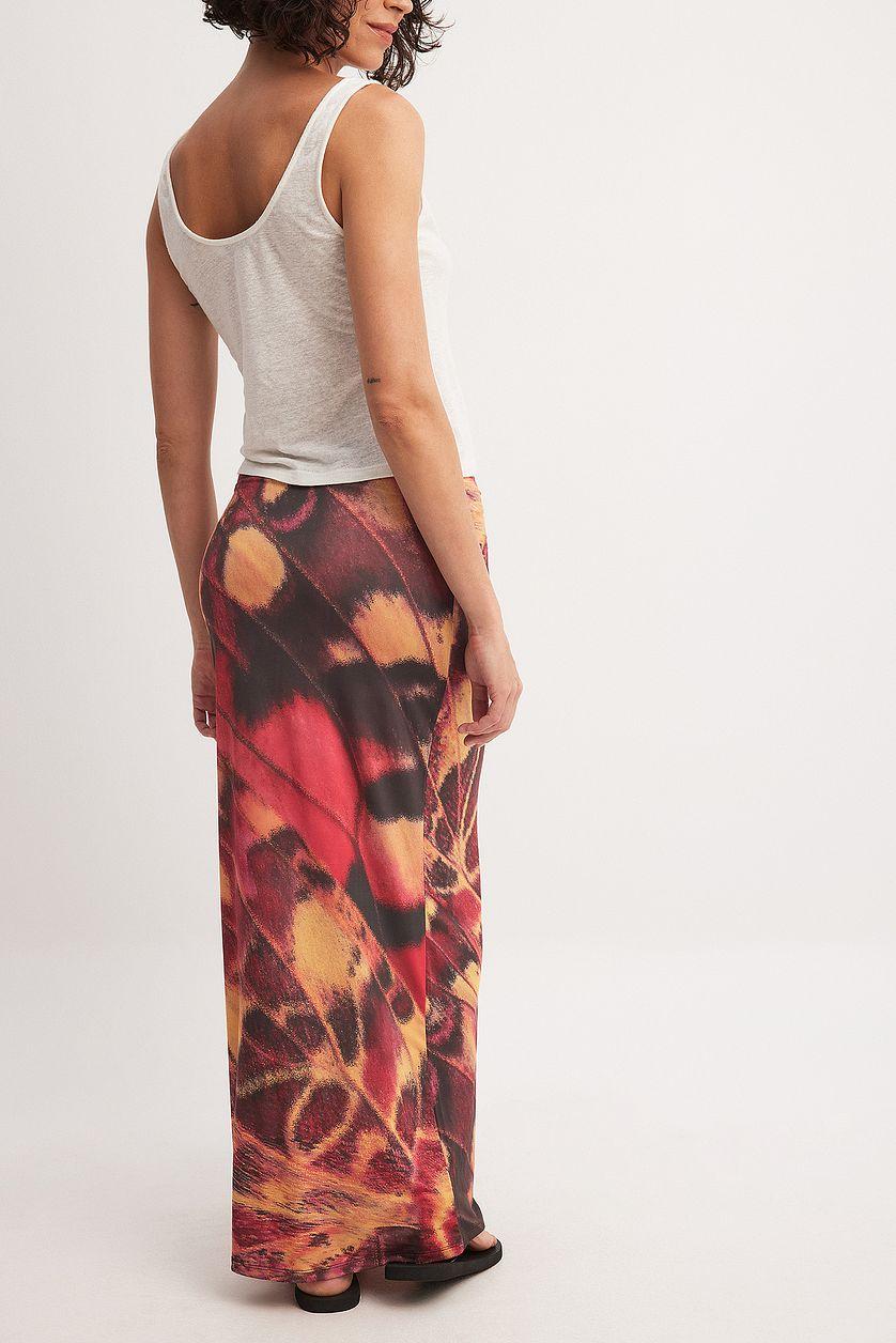 Satin Mid Waist Maxi Skirt Product Image