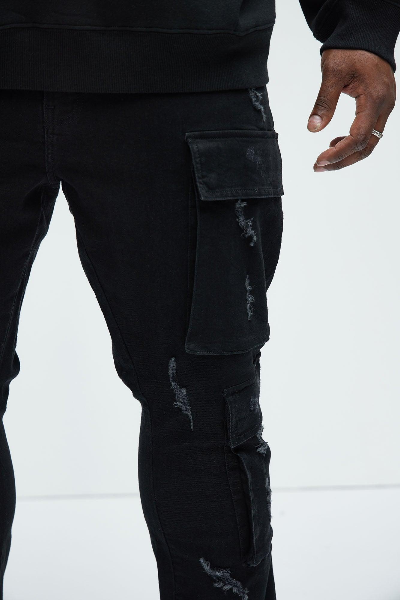 On The Set Stacked Skinny Snap Flare Jeans - Black Product Image